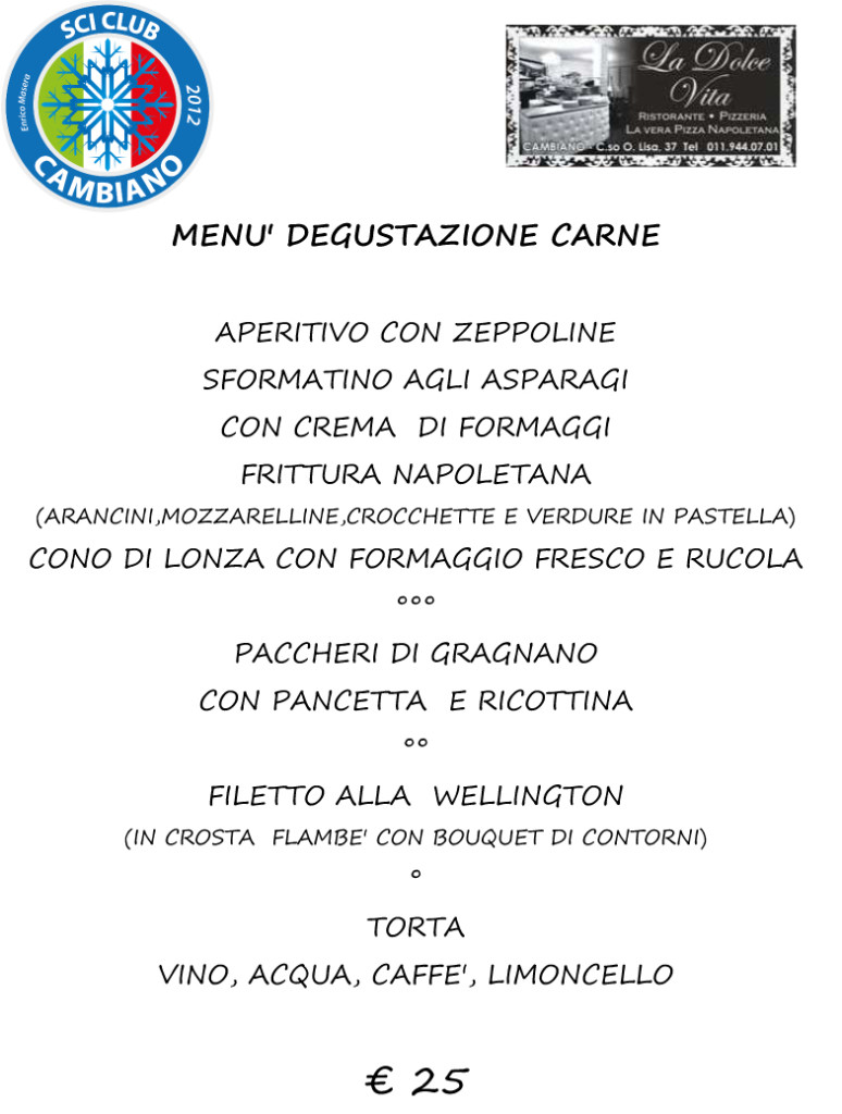 menù carne